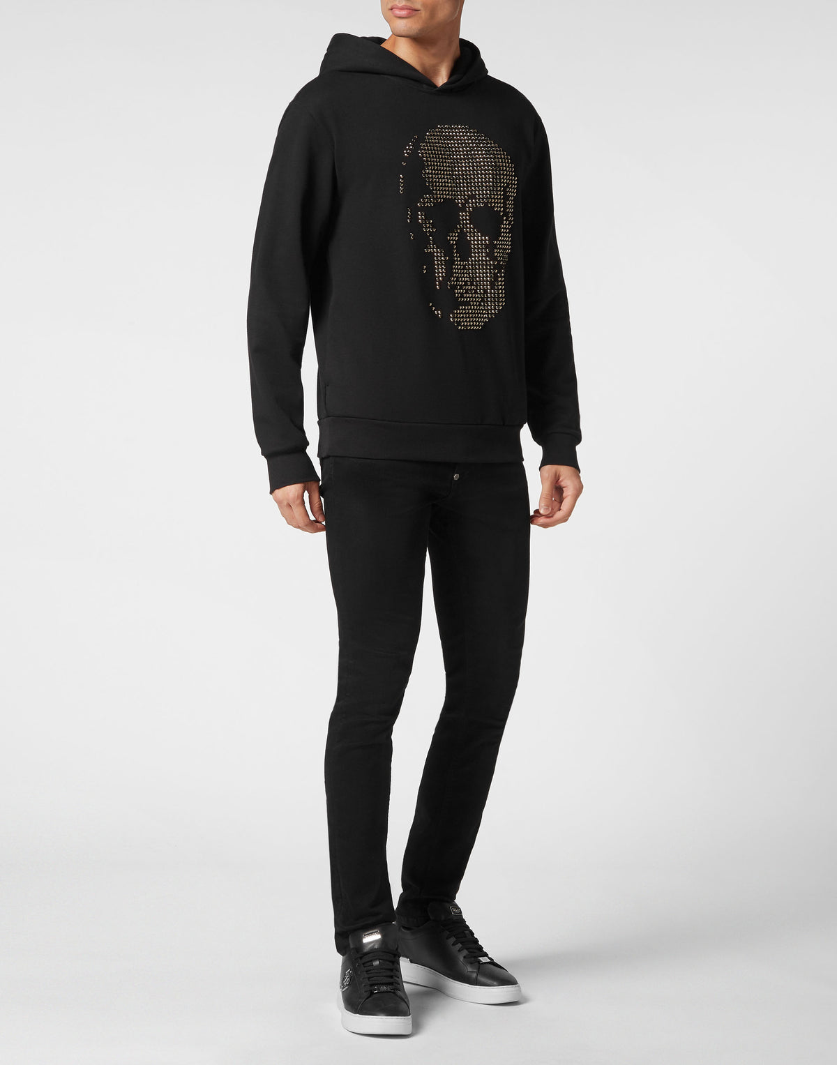 Philipp Plein｜Hoodie Sweatshirt Skull strass black 男款帽T