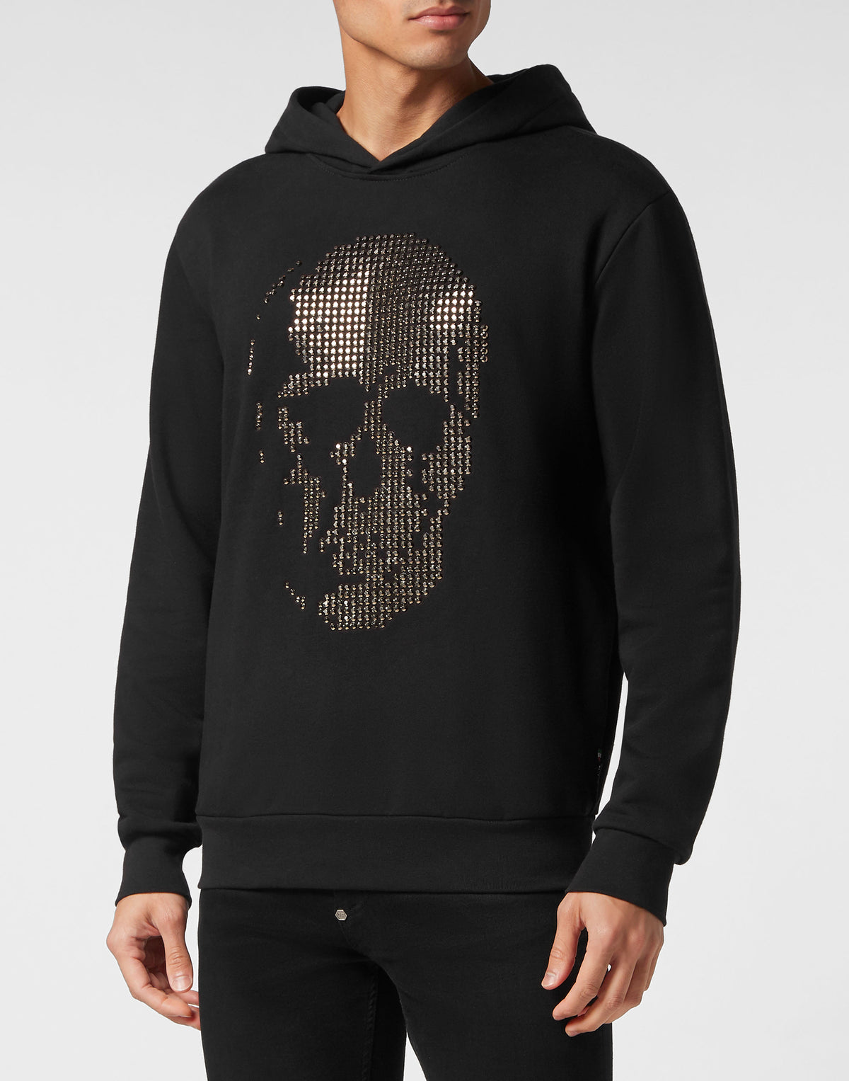 Philipp Plein｜Hoodie Sweatshirt Skull strass black 男款帽T