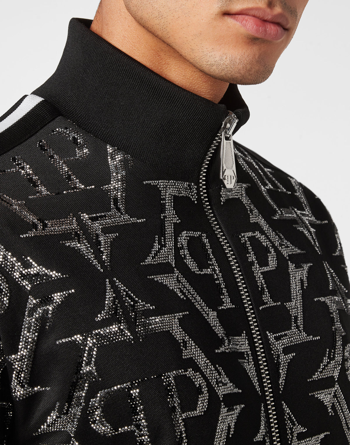 Philipp Plein｜Jogging Zipped Jacket Chrome black 男款外套