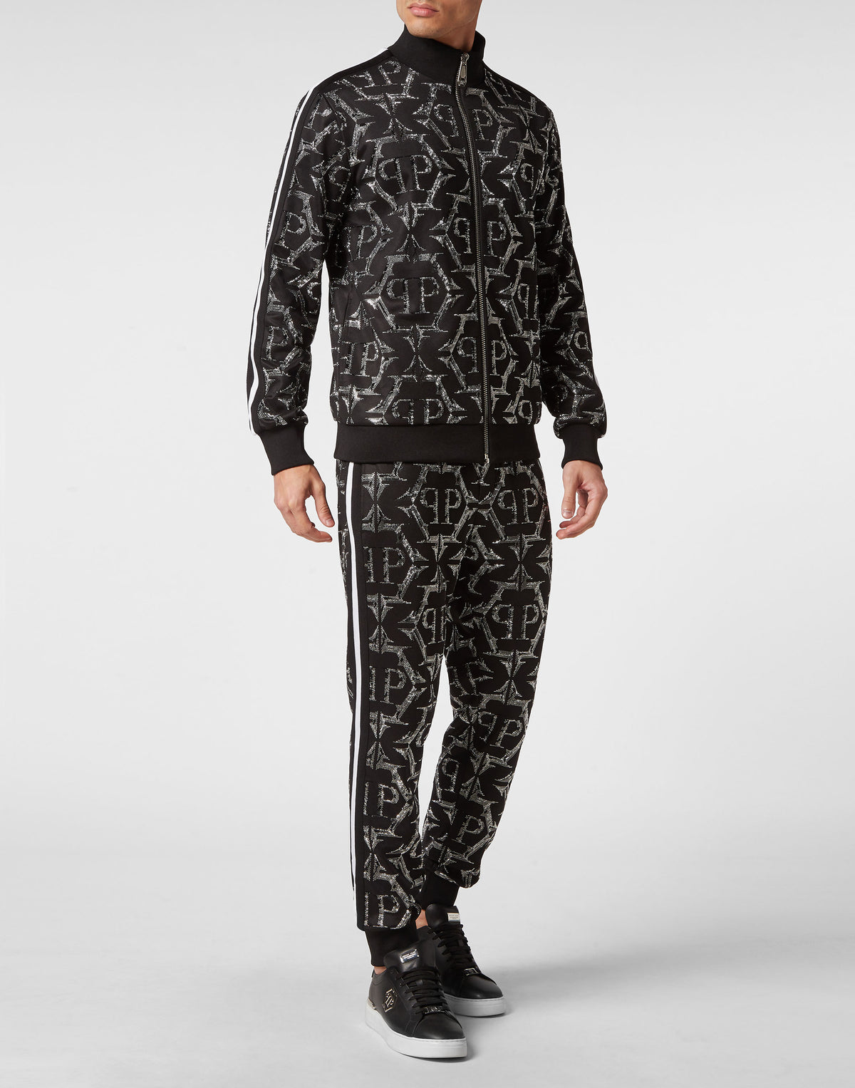 Philipp Plein｜Jogging Zipped Jacket Chrome black 男款外套