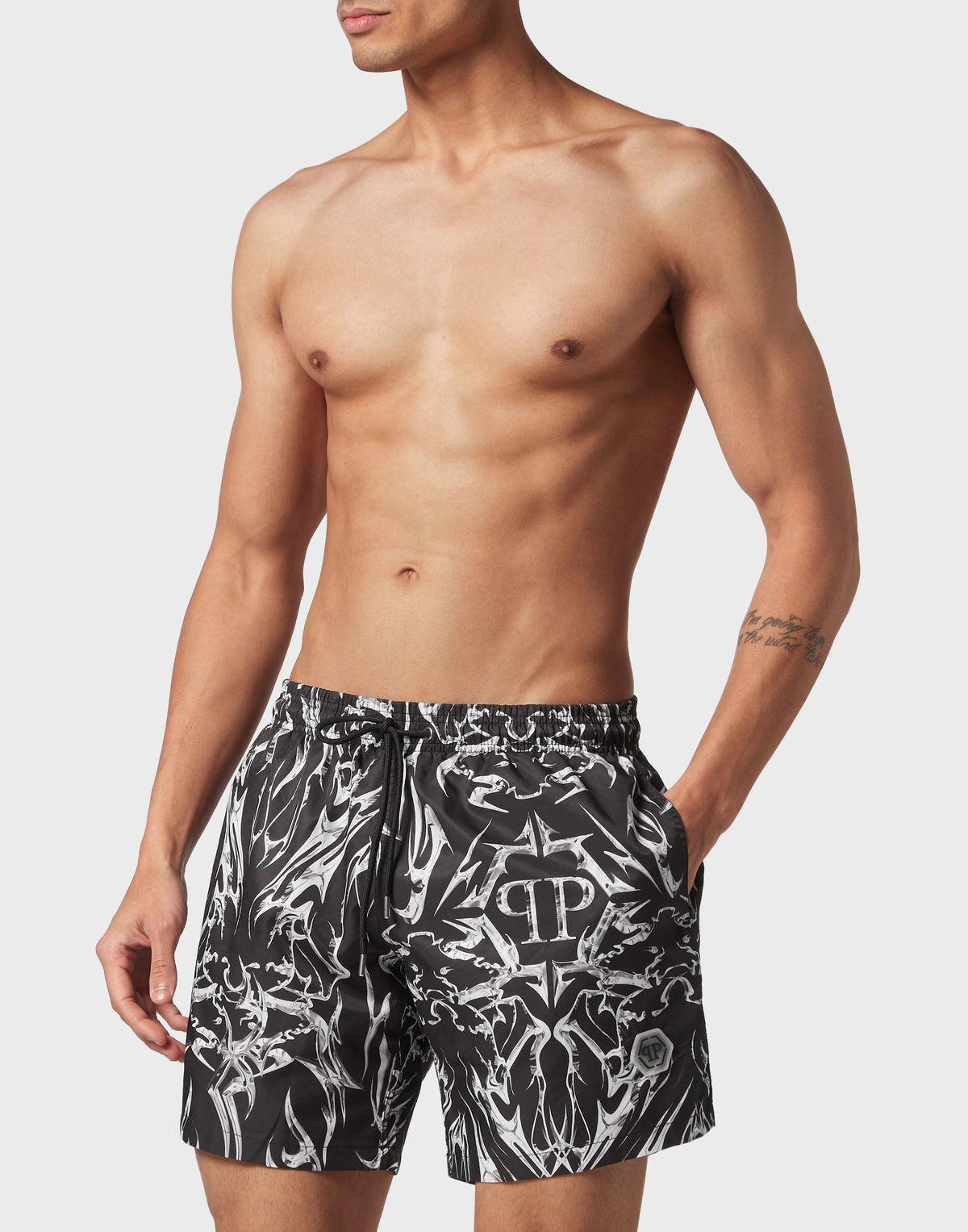 Philipp Plein｜Swim-Trunks Chrome black 男款泳褲