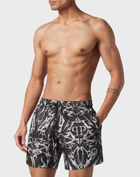 Philipp Plein｜Swim-Trunks Chrome black 男款泳褲