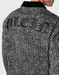 Philipp Plein｜Chevron Collared Bomber Gothic Plein black 男款夾克