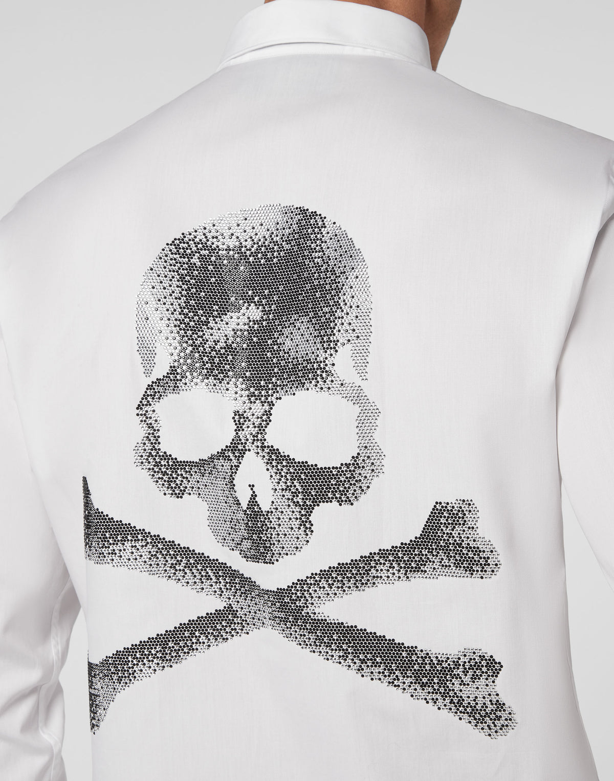 Philipp Plein｜Shirt Sugar Daddy Cut LS Skull&Bones white 男款襯衫