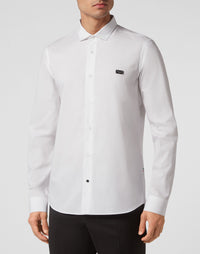 Philipp Plein｜Shirt Sugar Daddy Cut LS Skull&Bones white 男款襯衫