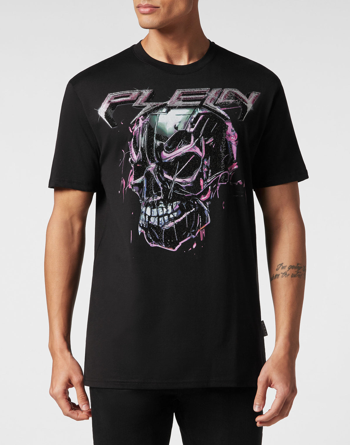 Philipp Plein｜T-shirt Round Neck SS Chrome black 男款T恤