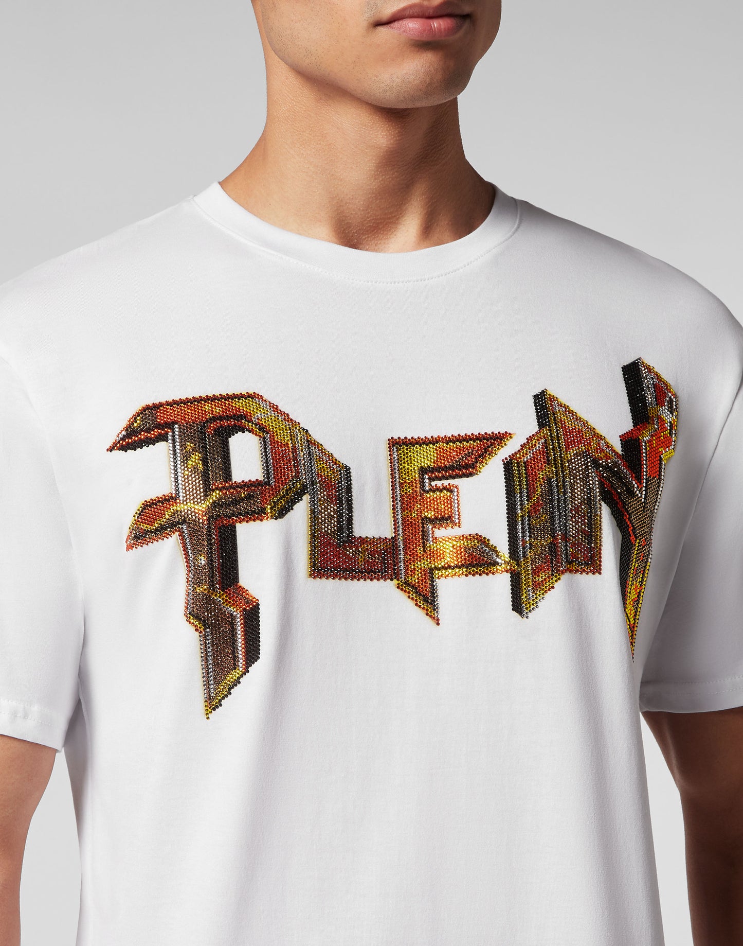 T-shirt Round Neck SS Chrome white