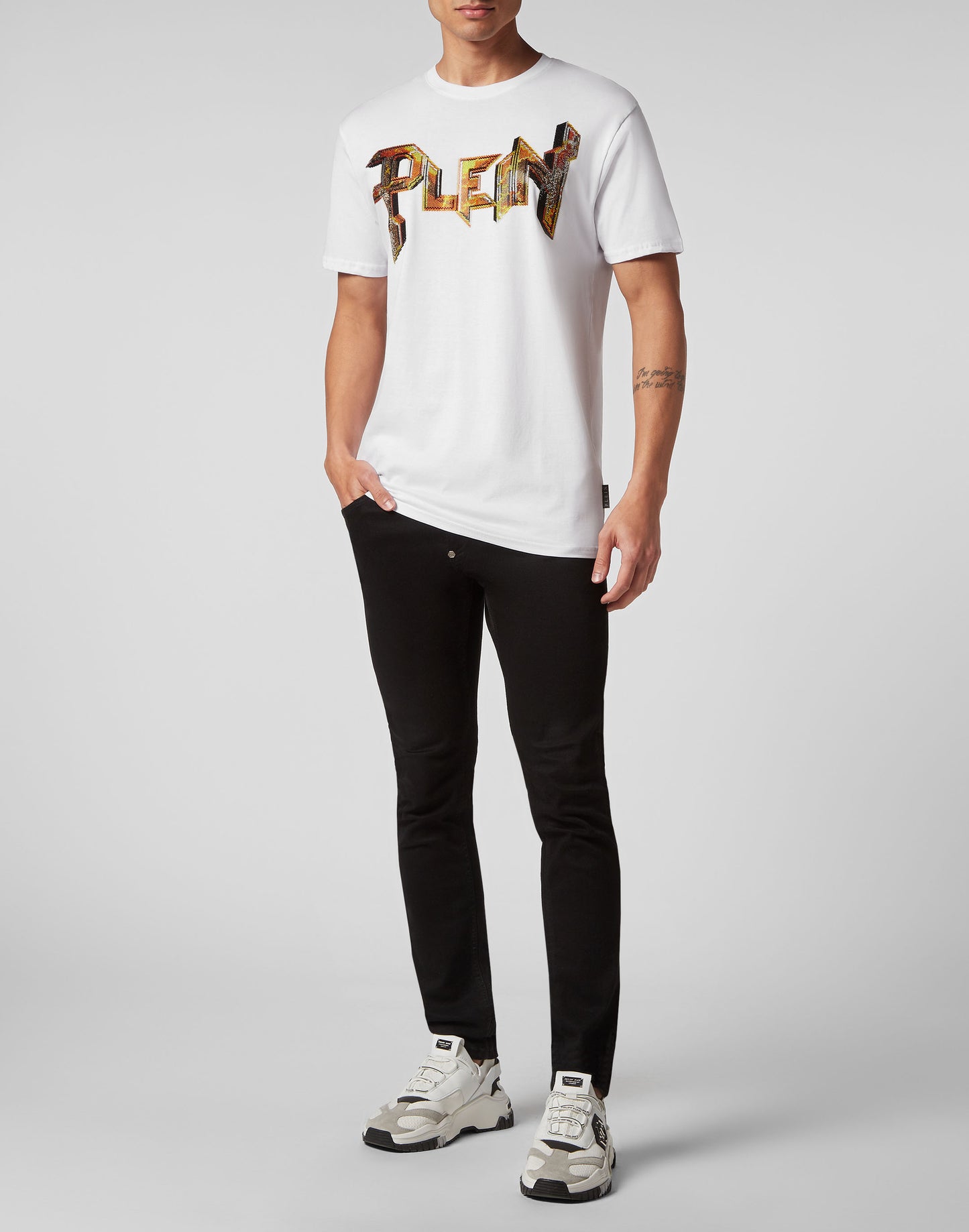 T-shirt Round Neck SS Chrome white