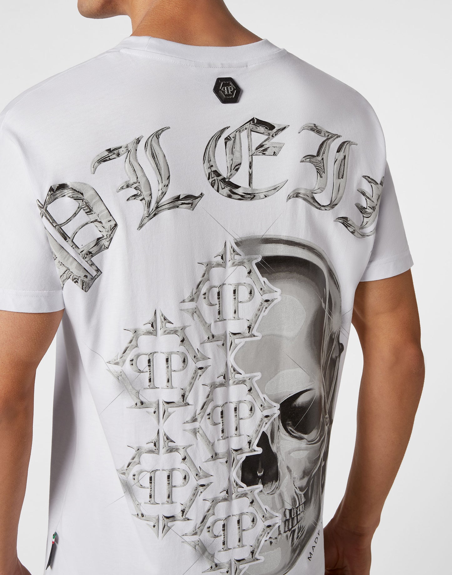 T-shirt Round Neck SS Chrome white