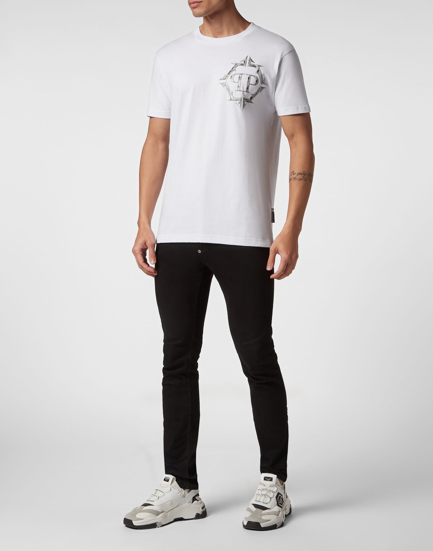 T-shirt Round Neck SS Chrome white