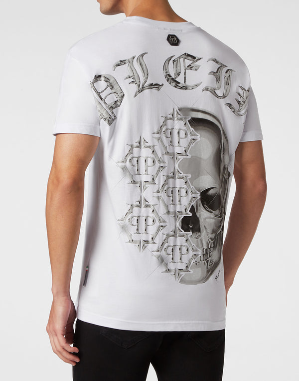 Philipp Plein｜T-shirt Round Neck SS Chrome white 男款T恤