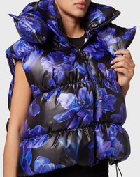 Philipp Plein｜Nylon Down Jacket Vest Flowers black 女款外套