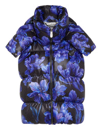PHILIPP PLEIN Nylon Down Jacket Vest Flowers black