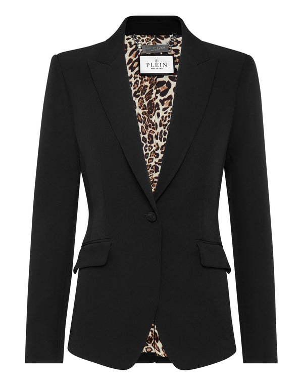 PHILIPP PLEIN Cady Fitted Blazer Sartorial black