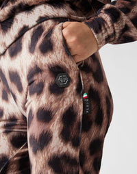 Philipp Plein｜Chenille Tracksuit: Hoodie Sweatjacket/Trousers Leopard 女款運動套裝