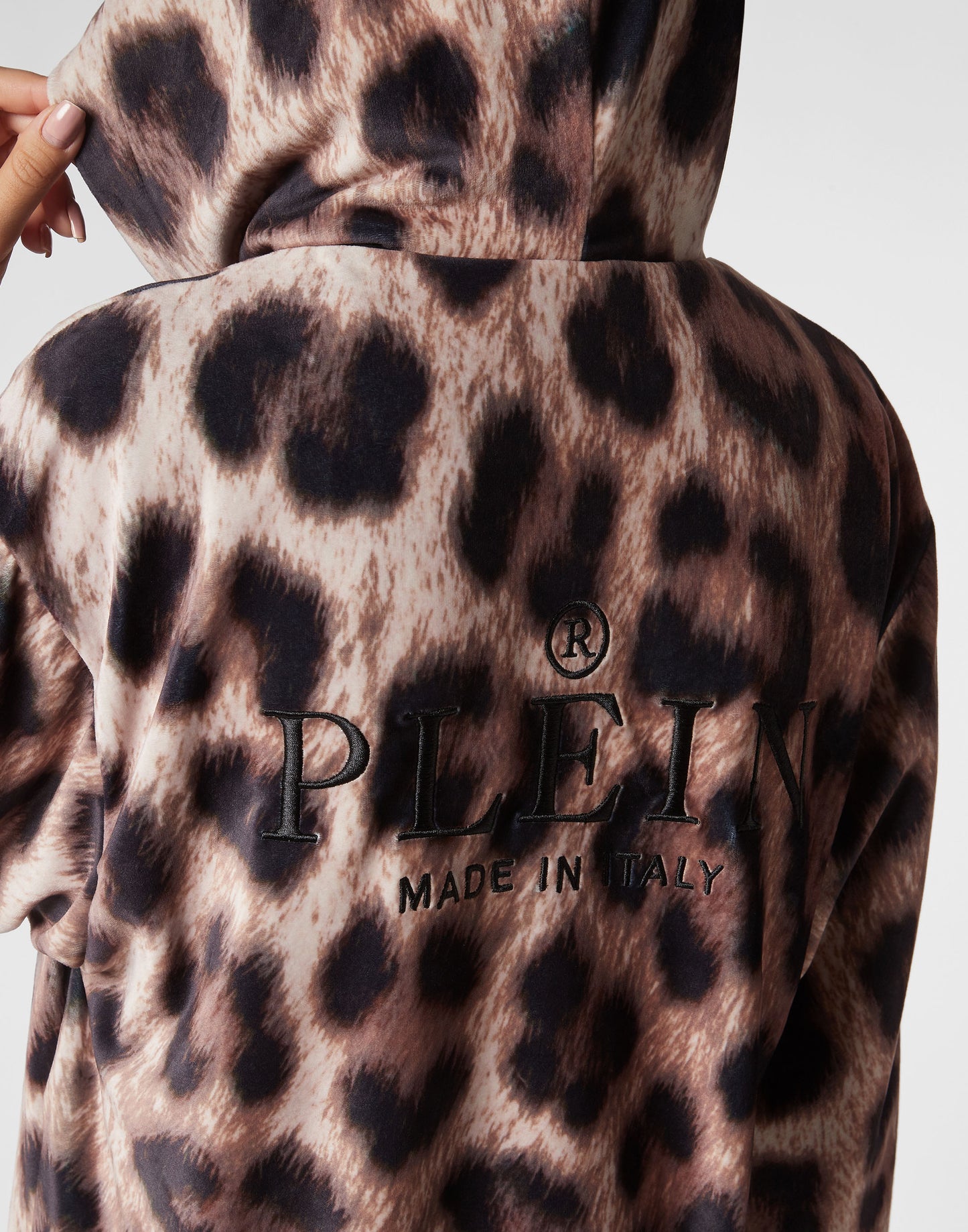 Chenille Tracksuit: Hoodie Sweatjacket/Trousers Leopard