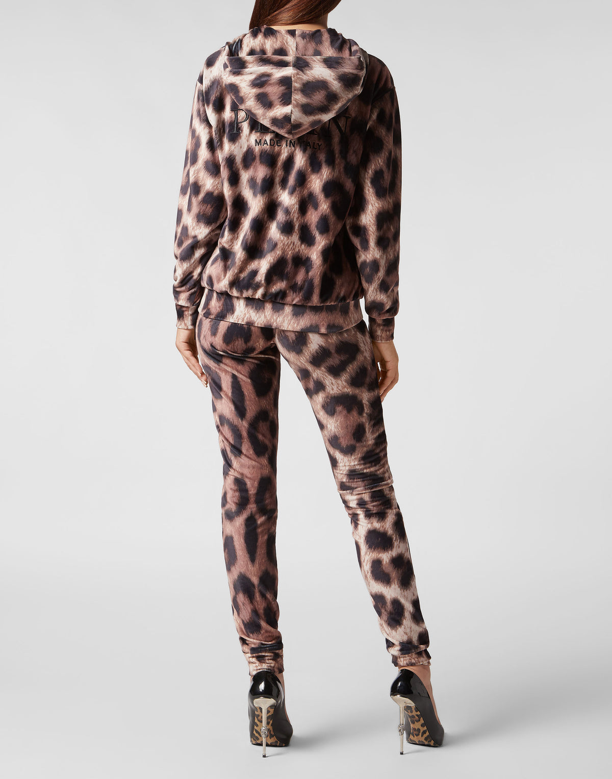Philipp Plein｜Chenille Tracksuit: Hoodie Sweatjacket/Trousers Leopard 女款運動套裝