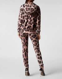 Philipp Plein｜Chenille Tracksuit: Hoodie Sweatjacket/Trousers Leopard 女款運動套裝