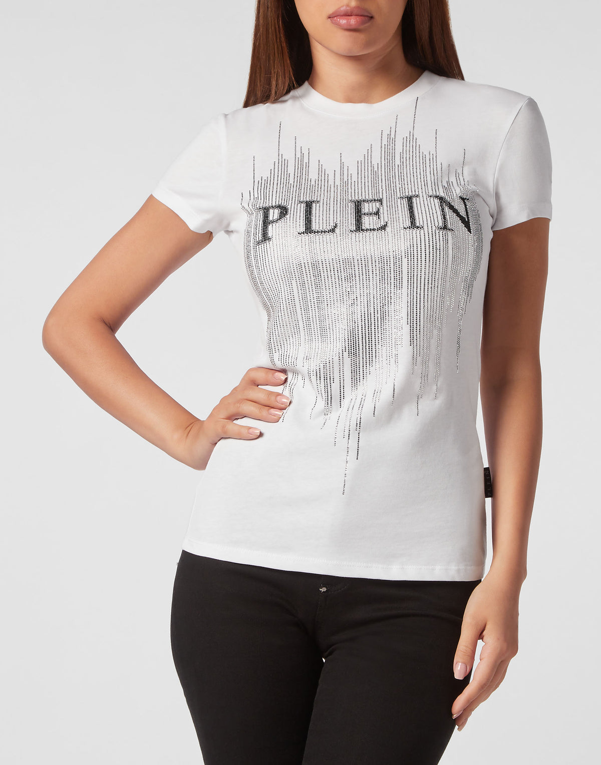 Philipp Plein｜T-shirt Round Neck Sexy Pure Fit white 女款T恤