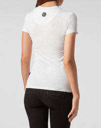 Philipp Plein｜T-shirt Round Neck Sexy Pure Fit white 女款T恤