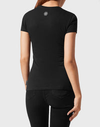 Philipp Plein｜T-shirt Round Neck Sexy Pure Fit Hexagon black 女款T恤
