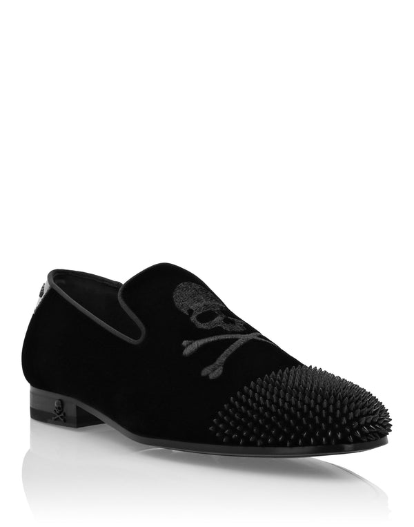 PHILIPP PLEIN Velvet Loafers Skull&Bones