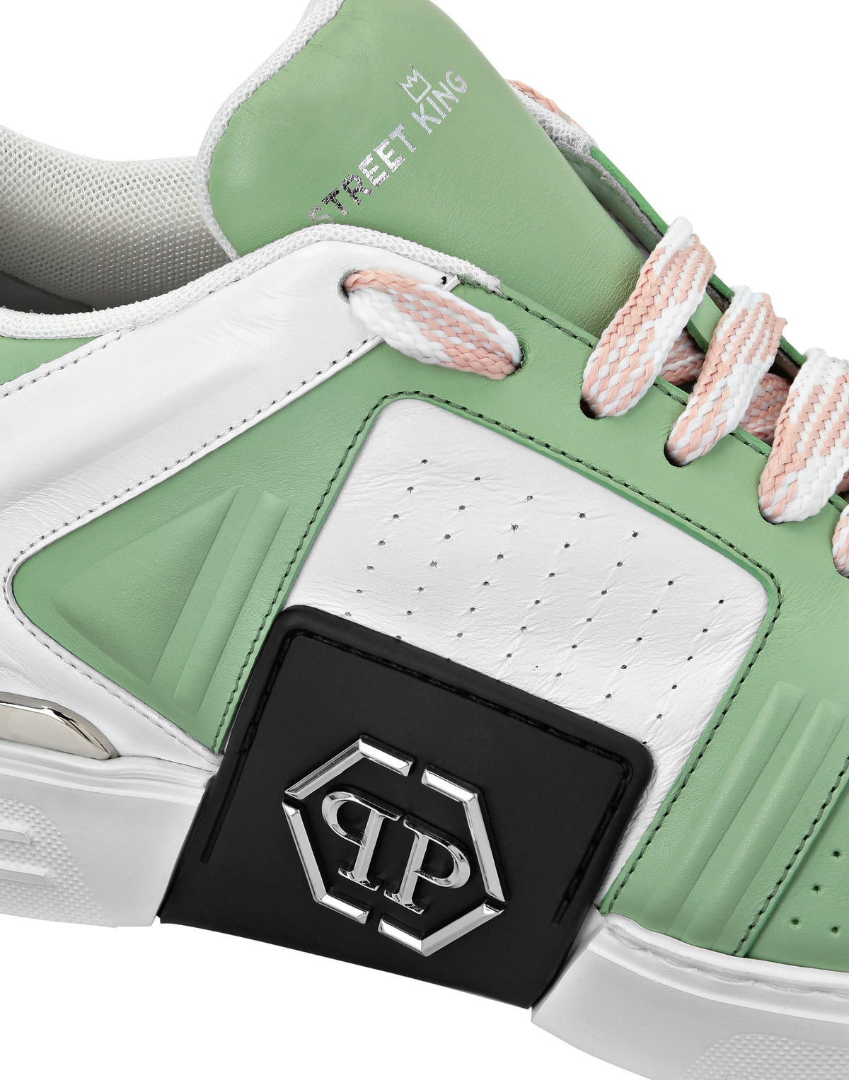 Philipp Plein｜Leather Lo-Top Sneakers Hexagon pink+green 男款運動鞋