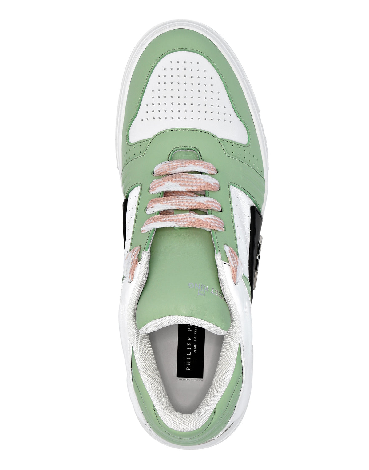 Philipp Plein｜Leather Lo-Top Sneakers Hexagon pink+green 男款運動鞋