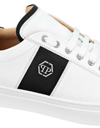 Philipp Plein｜Leather Lo-Top Sneakers Hexagon white / black 男款運動鞋