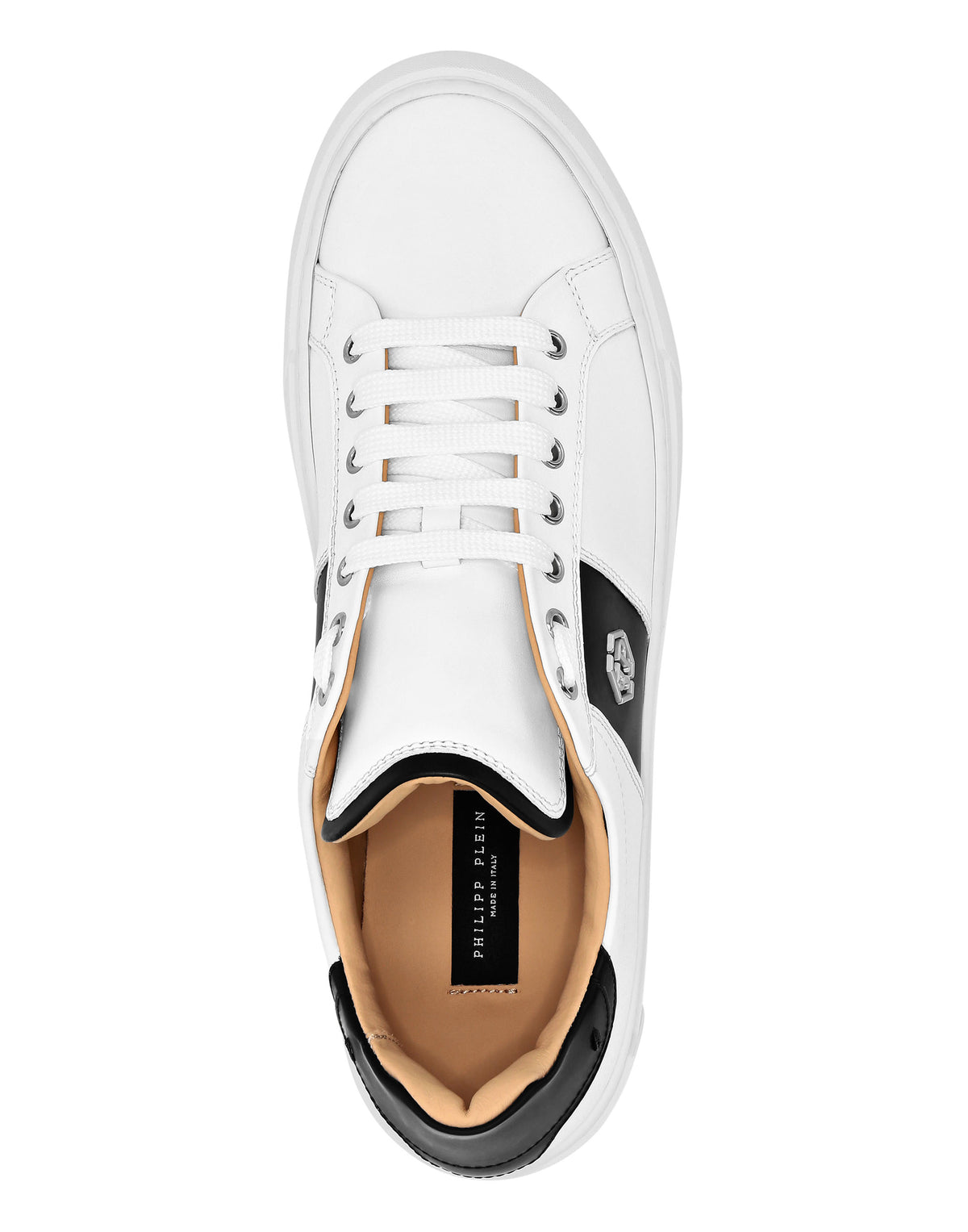 Philipp Plein｜Leather Lo-Top Sneakers Hexagon white / black 男款運動鞋
