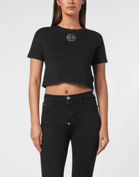 Philipp Plein｜T-shirt Round Neck SS Crystal Hexagon 女款T恤