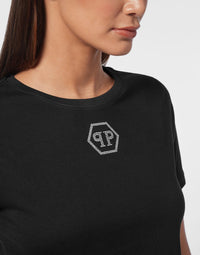 Philipp Plein｜T-shirt Round Neck SS Crystal Hexagon 女款T恤