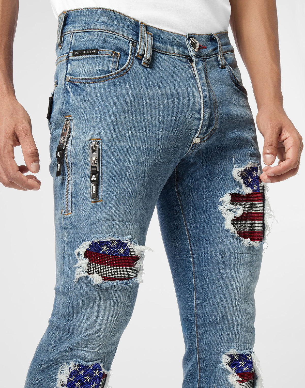 Philipp Plein｜Rock Star Fit Jeans American Flag 男款牛仔褲