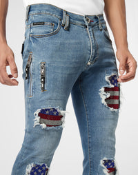 Philipp Plein｜Rock Star Fit Jeans American Flag 男款牛仔褲