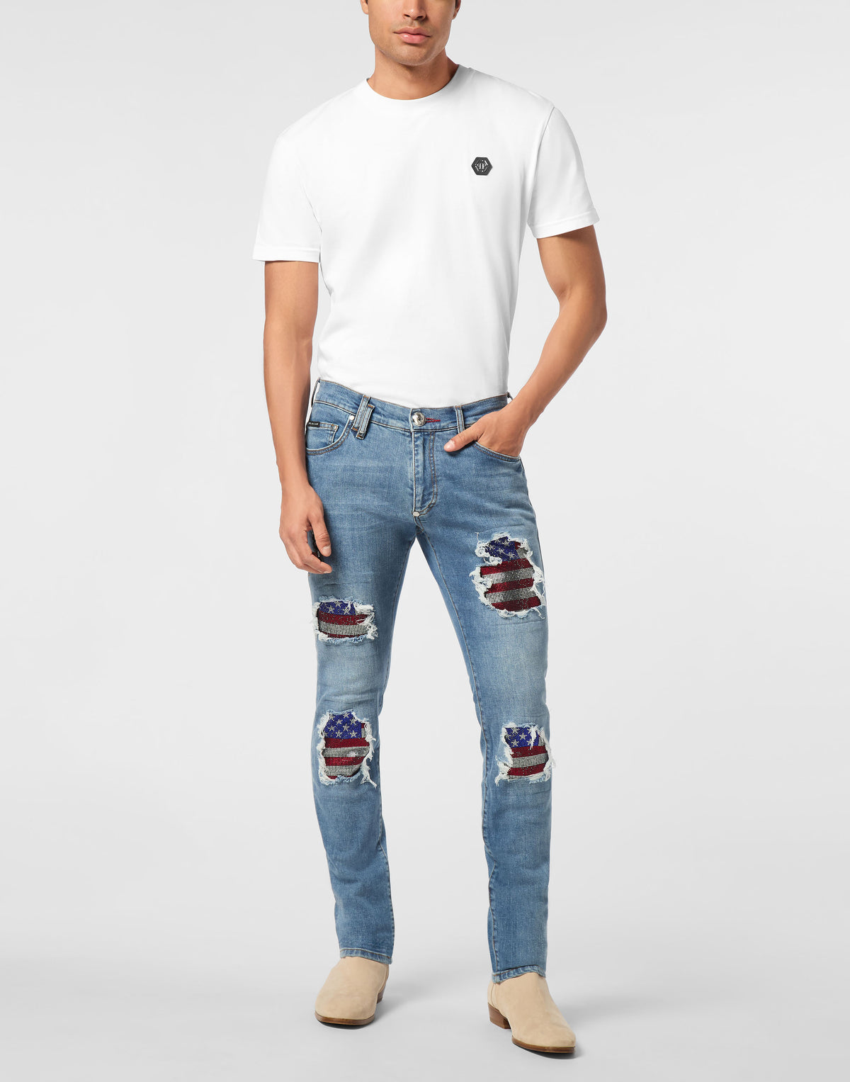Philipp Plein｜Rock Star Fit Jeans American Flag 男款牛仔褲