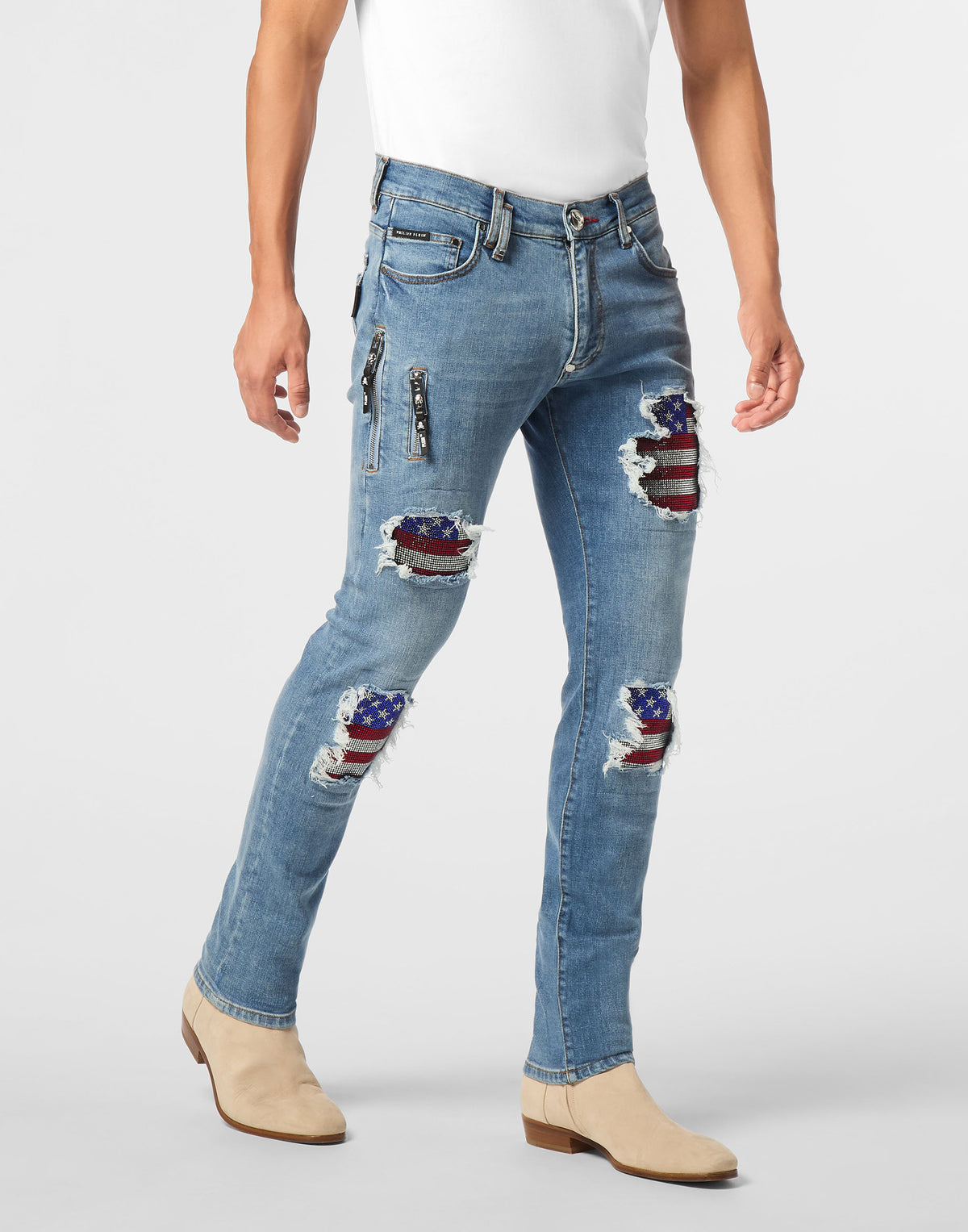 Philipp Plein｜Rock Star Fit Jeans American Flag 男款牛仔褲