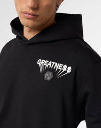 Philipp Plein Fleece Hoodie 連帽抽繩與袋鼠口袋細節展示