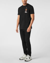 Philipp Plein T-Shirt Plein Fox 男款黑色刺繡T恤穿搭示範 189cm L號