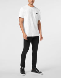 Philipp Plein Jacquard T-Shirt Crest 男款白色極簡T恤穿搭示範 189cm L號