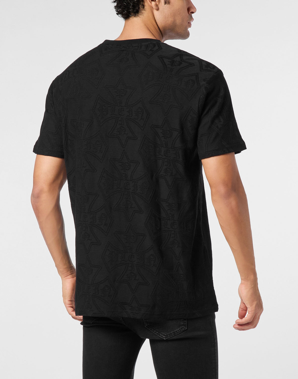 Philipp Plein Jacquard Crest 黑色款側面版型展示