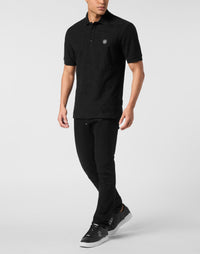 Philipp Plein Polo T-Shirt Jacquard Crest 男款全黑Polo衫穿搭示範 189cm L號