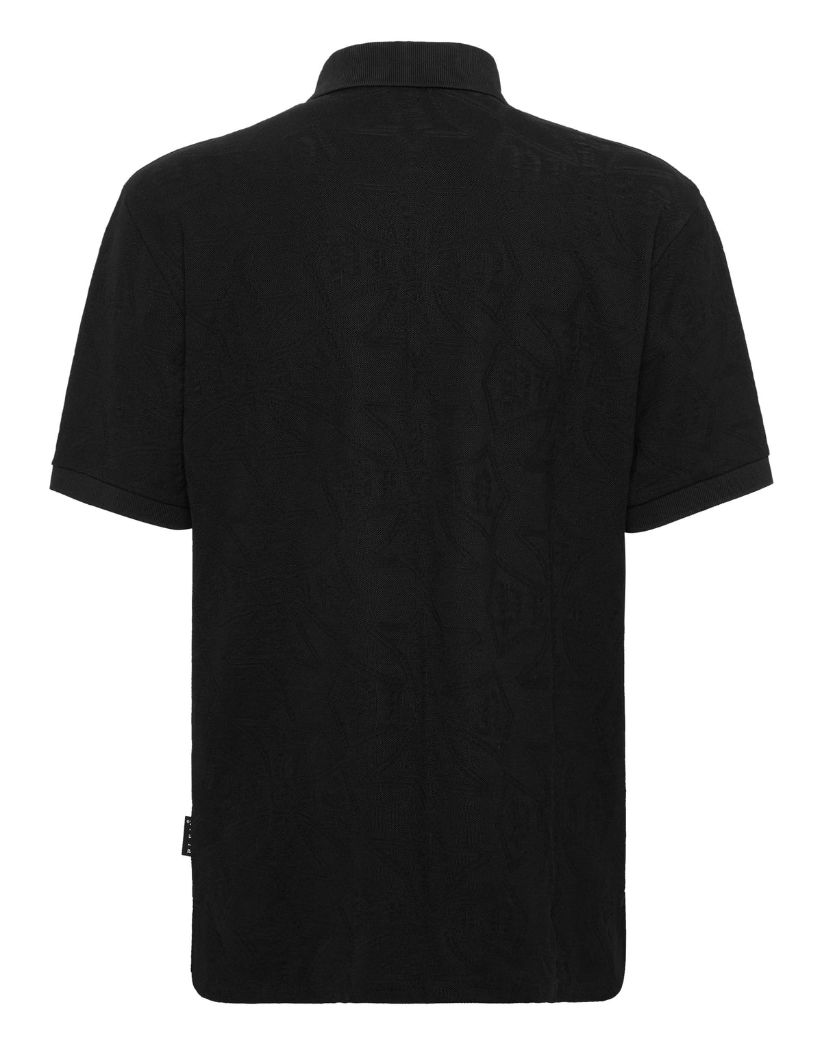 Philipp Plein Jacquard Crest Polo 提花布料質感與袖口羅紋細節