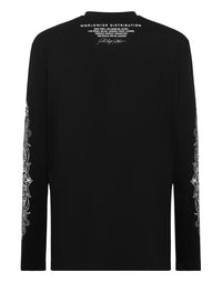 Philipp Plein Chrome Crest 長袖雙袖大面積白色巴洛克佩斯利花紋印花細節特寫