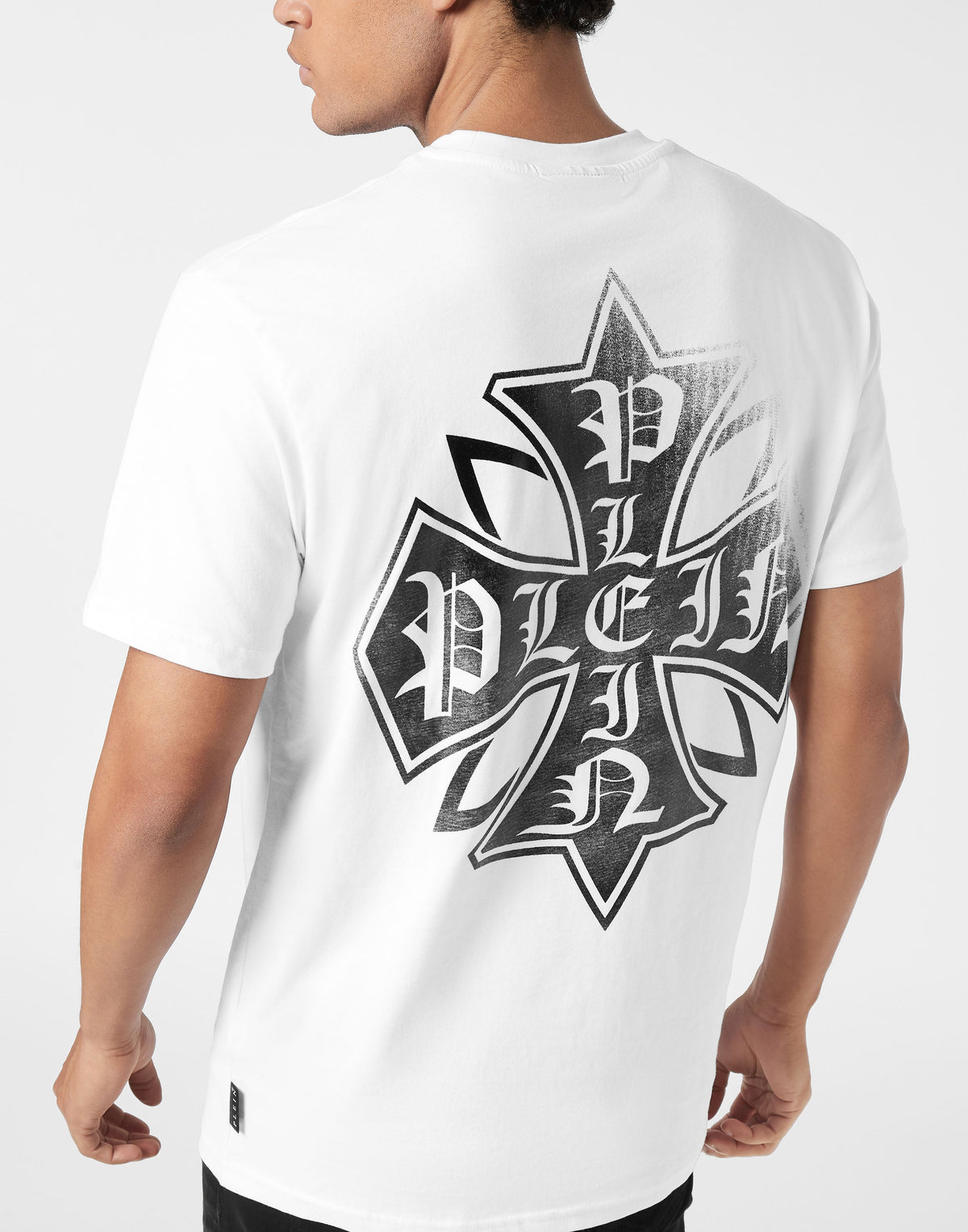 Philipp Plein Destroyed Crest T恤側面版型展示