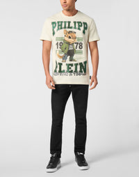 Philipp Plein College Squirrel Stones 男款米白水鑽T恤穿搭示範 189cm L號