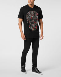 Philipp Plein Skull Stones 男款黑色多色水鑽T恤穿搭示範 189cm L號