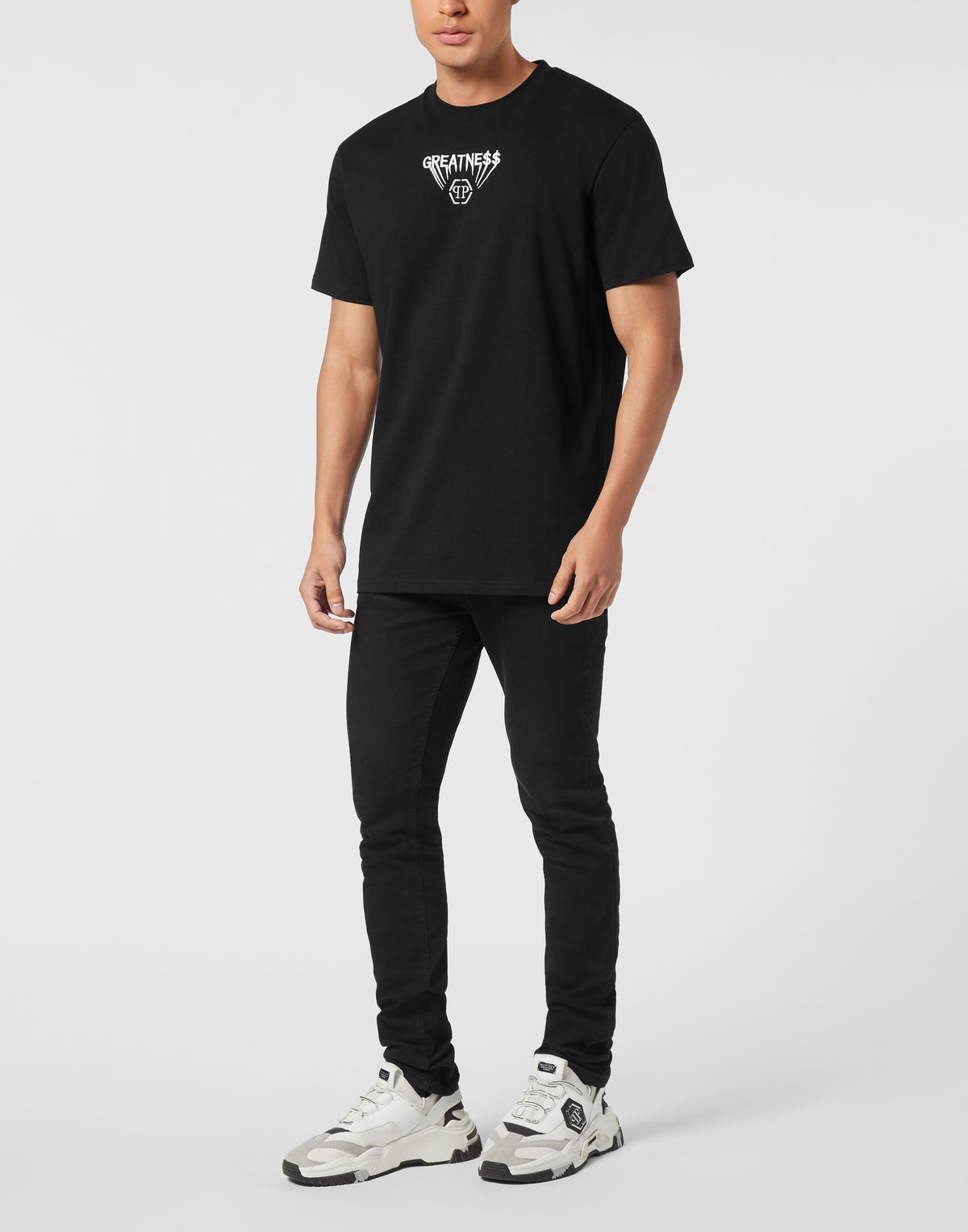 Philipp Plein Greatness 置中刺繡T恤側面版型展示