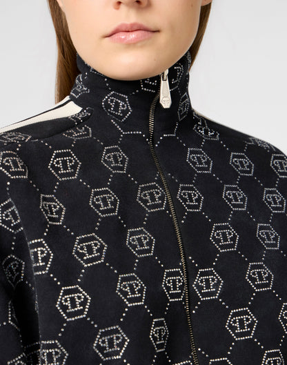 Philipp Plein Fleece Jacket 高領立領與前拉鍊細節特寫