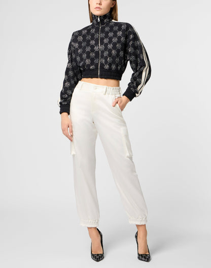 Philipp Plein Monogram Crystal 女款短版外套穿搭示範 178cm S號