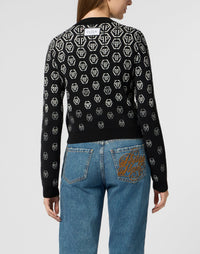 Philipp Plein Monogram Pullover 滿版六角PP提花暗紋布料質感細節